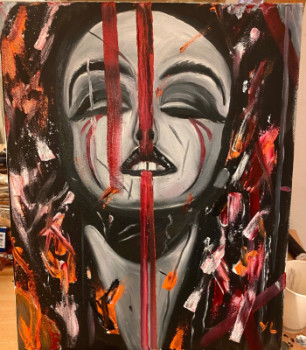 Œuvre contemporaine nommée « Huile sur toile », Réalisée par BURN