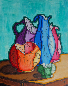 Œuvre contemporaine nommée « pots », Réalisée par VEZEDE
