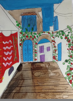 Œuvre contemporaine nommée « CHARME ENSOLEILLE A TUNIS », Réalisée par LéNAïG HELD