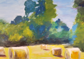 Œuvre contemporaine nommée « les foins », Réalisée par CHRISTIAN MAYNE