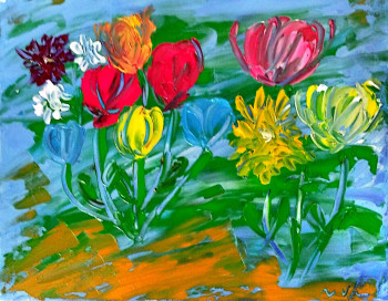 Œuvre contemporaine nommée « Bouquet de fleurs », Réalisée par ARTBYTATAV