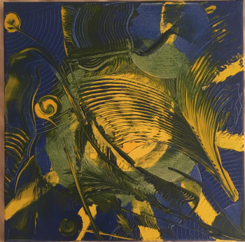 Œuvre contemporaine nommée « Soleil vert », Réalisée par MAGA DE MAGAYA