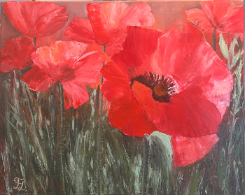 Œuvre contemporaine nommée « Coquelicots », Réalisée par TATIANA LASHCHENKOVA