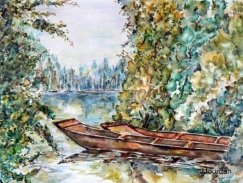 Œuvre contemporaine nommée « Les deux barques », Réalisée par JJOURDAN
