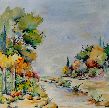 Œuvre contemporaine nommée « le long de l'eau », Réalisée par JJOURDAN