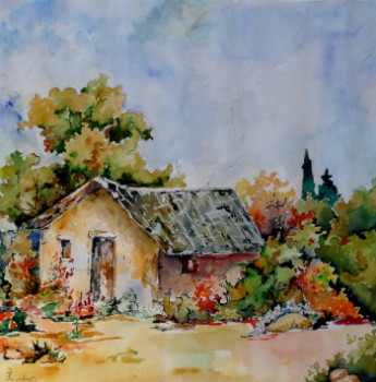 Œuvre contemporaine nommée « Ma vielle cabane », Réalisée par JJOURDAN