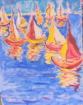 Œuvre contemporaine nommée « Les voiliers », Réalisée par CLARA SBARDELLA