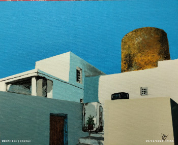 Œuvre contemporaine nommée « Azul/Blanco nº9 », Réalisée par ANTONIO CERON