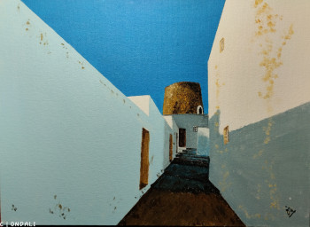 Œuvre contemporaine nommée « Azul/Blanco nº11 », Réalisée par ANTONIO CERON