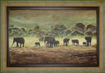 Œuvre contemporaine nommée « Éléphants 1 », Réalisée par MICHEL CROZE
