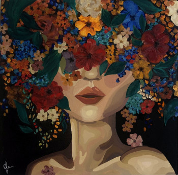 Œuvre contemporaine nommée « Afrofleurs », Réalisée par CLOé GILLES-MOREAU