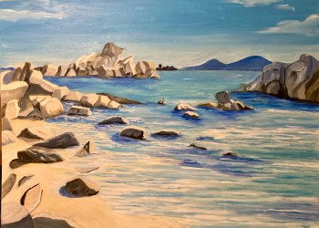 Œuvre contemporaine nommée « Plage de Santa Giulia 2 », Réalisée par MOLIA