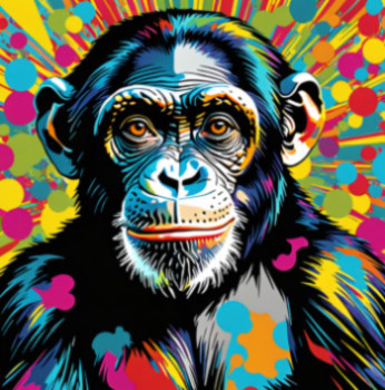 Œuvre contemporaine nommée « cheetah pop art », Réalisée par DOMINIQUE DULOT DIGITAL