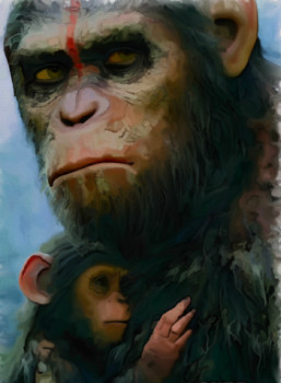 Œuvre contemporaine nommée « Tendresse », Réalisée par DOMINIQUE DULOT DIGITAL