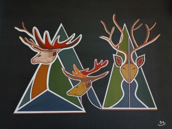 Œuvre contemporaine nommée « Les rennes », Réalisée par DOMINIQUE PARROD GIMBREDE