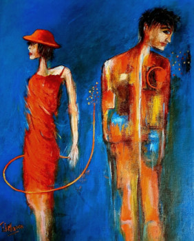 Œuvre contemporaine nommée « Modéle feminin realise à l ' acrylique », Réalisée par EDWIGE MANON