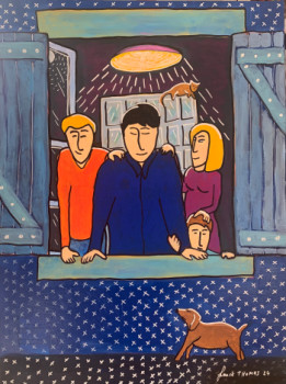 Œuvre contemporaine nommée « Famille à la fenêtre », Réalisée par FRANCK THOMAS