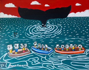 Œuvre contemporaine nommée « Free Paul Watson », Réalisée par FRANCK THOMAS