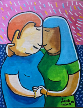 Œuvre contemporaine nommée « Les amoureux », Réalisée par FRANCK THOMAS