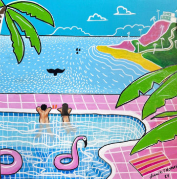 Œuvre contemporaine nommée « La piscine », Réalisée par FRANCK THOMAS