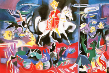 Œuvre contemporaine nommée « La bête jetée dans la mer de Feu », Réalisée par LOUIS CAILLAUD D'ANGERS