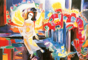 Œuvre contemporaine nommée « Le dragon se lança à la poursuite de la femme », Réalisée par LOUIS CAILLAUD D'ANGERS