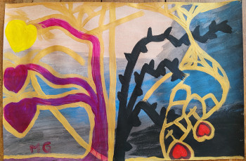 Œuvre contemporaine nommée « De la douleur naît l'amour », Réalisée par MG