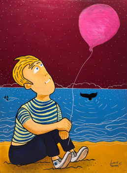 Œuvre contemporaine nommée « Le ballon rose », Réalisée par FRANCK THOMAS