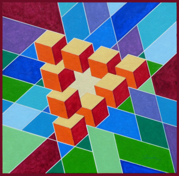 Œuvre contemporaine nommée « Illusion 4 », Réalisée par JOEL RIVIERE