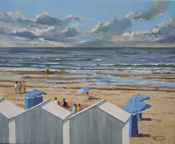 Œuvre contemporaine nommée « La plage de Villers sur Mer », Réalisée par DAVID FOUSSE