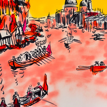 Œuvre contemporaine nommée « Regatta in Venise 2 », Réalisée par PAUGAM PAUGAM DANIEL