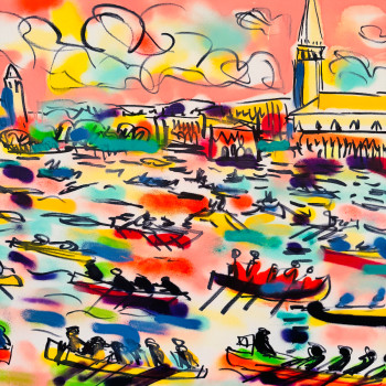 Œuvre contemporaine nommée « Regatta in Venise 1 », Réalisée par PAUGAM PAUGAM DANIEL