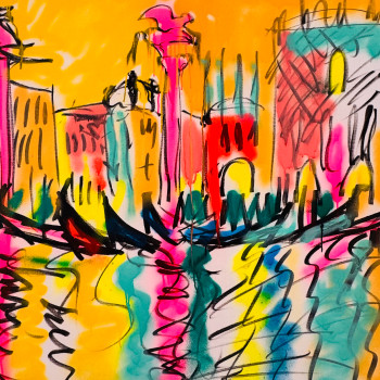 Œuvre contemporaine nommée « Venise holidays 2 », Réalisée par PAUGAM PAUGAM DANIEL