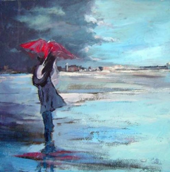 Œuvre contemporaine nommée « Sous la pluie », Réalisée par CATHERINE SUCHOCKA