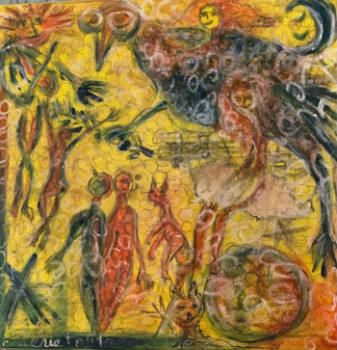 Œuvre contemporaine nommée « Les cercles blancs », Réalisée par VFB VALéRIE FONTANIER BELZA