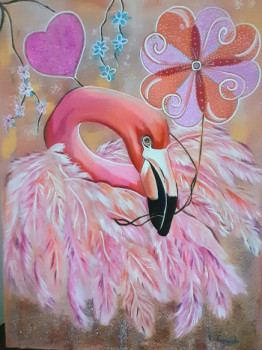 Œuvre contemporaine nommée « flamand rose », Réalisée par TANOPOULOSART