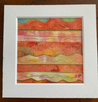 Œuvre contemporaine nommée « Aquarelle vague multicolore », Réalisée par PATRICIA DELEY