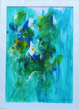 Œuvre contemporaine nommée « N° 176 Fleurs des Iles », Réalisée par JADE-B-ROUGERIE
