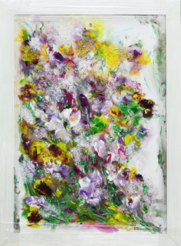 Œuvre contemporaine nommée « N° 213 Bouquet de Fleurs été Poésie », Réalisée par JADE-B-ROUGERIE