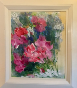 Œuvre contemporaine nommée « N° 256 Les Roses de Mai », Réalisée par JADE-B-ROUGERIE