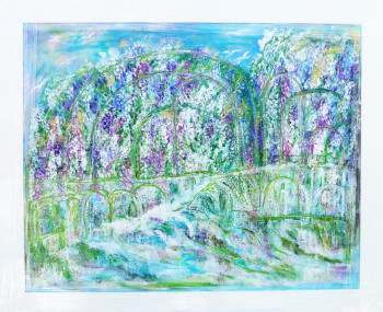 Œuvre contemporaine nommée « N° 284 été sous les Glycines », Réalisée par JADE-B-ROUGERIE