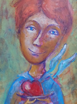 Œuvre contemporaine nommée « Je vous apporte mon coeurs », Réalisée par MARIA BALIASSOVA