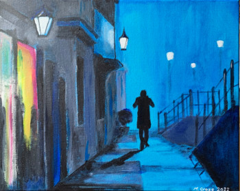 Œuvre contemporaine nommée « L'heure bleu », Réalisée par MICHEL CROZE