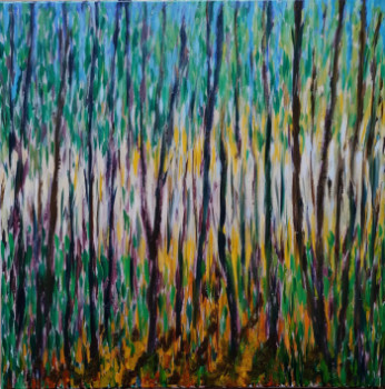 Œuvre contemporaine nommée « La lumière entre les arbres », Réalisée par GéRARD JOURNO