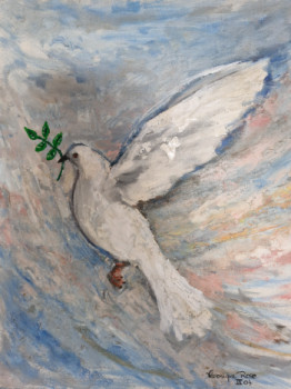 Œuvre contemporaine nommée « Colombe de la Paix », Réalisée par VéRONIQUE ROSE