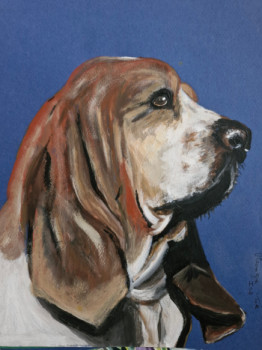 Œuvre contemporaine nommée « Basset Hound », Réalisée par VéRONIQUE ROSE