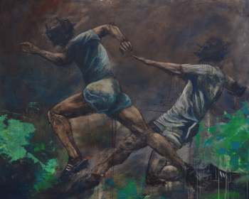 Œuvre contemporaine nommée « Footballers », Réalisée par PAULINE SMITH