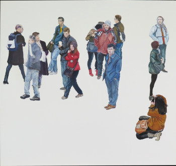 Œuvre contemporaine nommée « Turistas en Trafalgar Square », Réalisée par JESúS MANUEL MORENO
