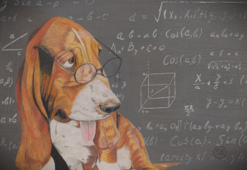 Œuvre contemporaine nommée « Smart Doc (chien intelligent) », Réalisée par PIRDESSINS