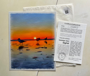 Œuvre contemporaine nommée « La pêche à marée basse », Réalisée par DOMINIQUE DULOT DIGITAL